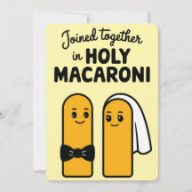 Samen Verbonden in Heilige Macaroni Grappige Pasta
