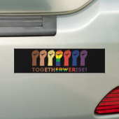 Samen verhogen we de gelijkheid van vrouwen en man bumpersticker (Op auto)