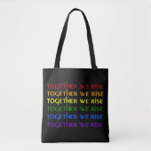 Samen verhogen we de regenboogpride tote bag (Voorkant)