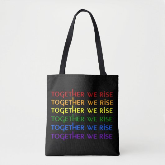 Samen verhogen we de regenboogpride tote bag (Voorkant)