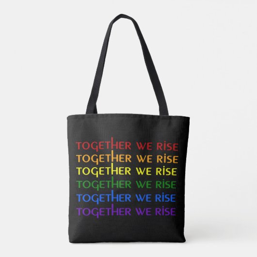 Samen verhogen we de regenboogpride tote bag (Achterkant)