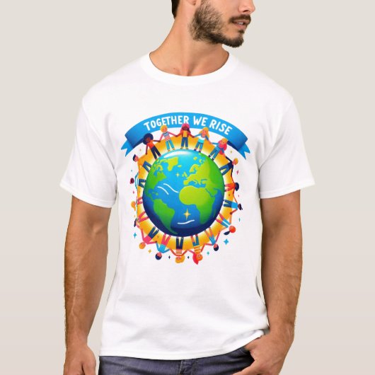Samen verhogen we het T-shirt van Diversity Unity (Voorkant)