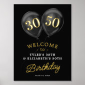 Samen Verjaardagsfeest Welkom Bord Folie Print (Voorkant)