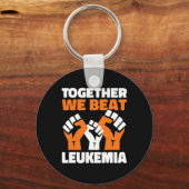 Samen verslaan we leukemie bloedkanker bewustzijn sleutelhanger (Voorkant)