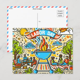 Samen vieren - Dag van de Arbeid BBQ Briefkaart