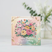 Samen vieren we de verjaardag van Moederdag Kaart (Staand voorkant)