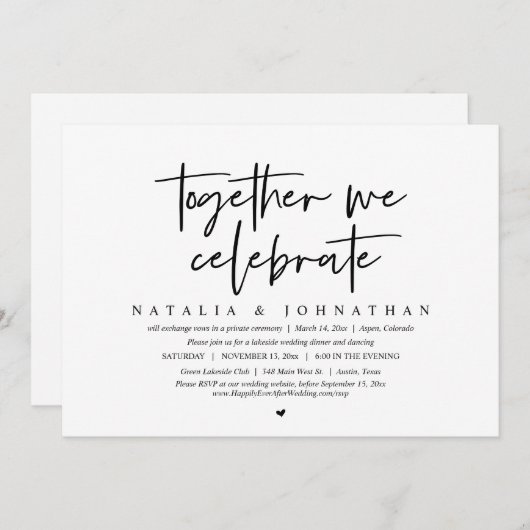 Samen vieren we feest, weddenschap kaart (Voorkant / Achterkant)