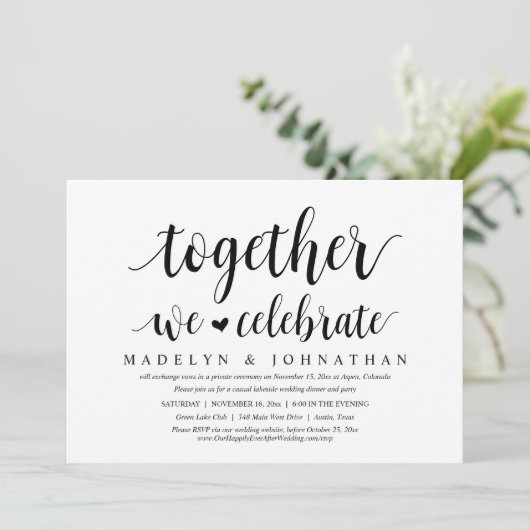 Samen vieren we feest, weddenschap kaart (Staand voorkant)