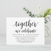 Samen vieren we feest, weddenschap kaart (Staand voorkant)
