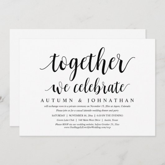 Samen vieren we feest, weddenschap kaart (Voorkant / Achterkant)