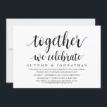 Samen vieren we feest, weddenschap kaart<br><div class="desc">Maak je gelukkig ooit bekend in stijl (Samen we vieren het feest) met onze moderne moderne, moderne, moderne, moderne, moderne, moderne, op de huwelijksontwikkeling afgestemde uitnodigingskaart. Onze Gelukkig Ever na de Uitnodigingskaart voor feestvieren is ideaal voor koppels die besloten hebben te stemmen en een partij willen ontvangen om hun vakbond...</div>