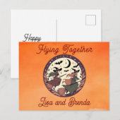Samen vliegen - gepersonaliseerde Halloween Briefkaart (Voorkant / Achterkant)