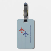 Samen vliegen op vliegreizen bagagelabel (Achterkant verticaal)