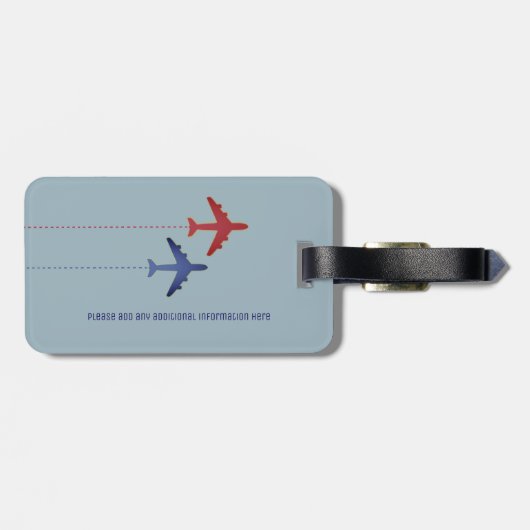 Samen vliegen op vliegreizen bagagelabel (Achterkant horizontaal)