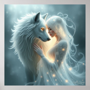 Samen voor altijd AI Fantasy Digital Art Print