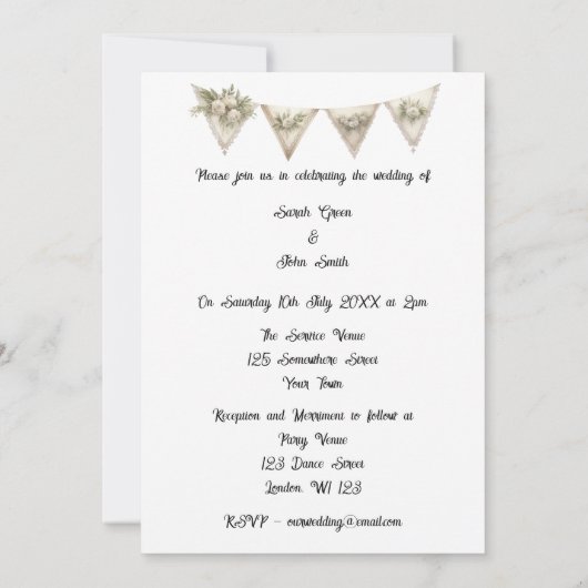 Samen voor altijd bruiloft uitnodiging (Achterkant)