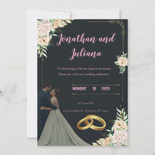 Samen Voor Altijd – De Bruiloft van Sarah & Ahmed Aankondiging (Voorkant)