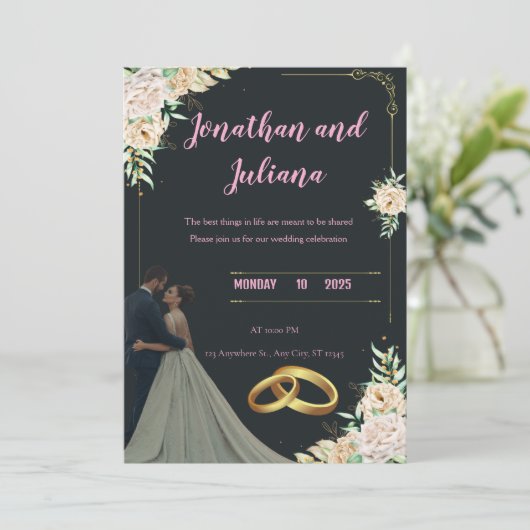 Samen Voor Altijd – De Bruiloft van Sarah & Ahmed Aankondiging (Staand voorkant)