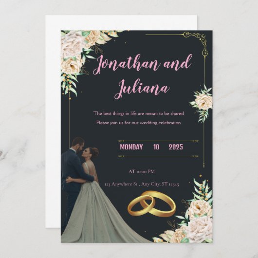 Samen Voor Altijd – De Bruiloft van Sarah & Ahmed Aankondiging (Voorkant / Achterkant)