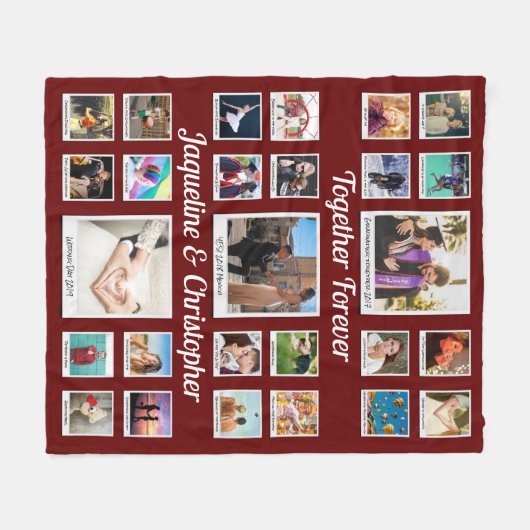 Samen voor altijd fotocollage fleece deken (Voorkant (Horizontaal))