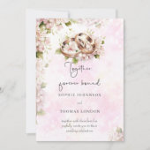 Samen voor altijd gebonden ringen waterverf bruilo kaart (Voorkant)