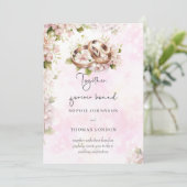 Samen voor altijd gebonden ringen waterverf bruilo kaart (Staand voorkant)