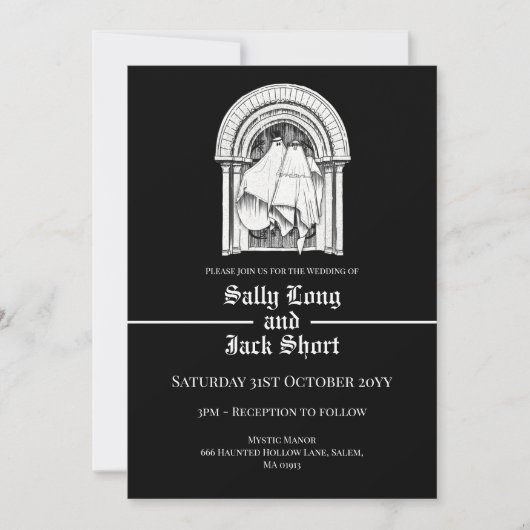 Samen voor altijd geesten bruiloft uitnodiging (Voorkant)