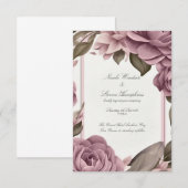 Samen voor altijd Mauve Floral bruiloft uitnodigin (Voorkant / Achterkant)