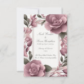 Samen voor altijd Mauve Floral bruiloft uitnodigin (Voorkant)