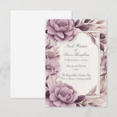 Samen voor altijd Mauve Floral bruiloft uitnodigin (Voorkant / Achterkant)