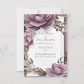 Samen voor altijd Mauve Floral bruiloft uitnodigin (Voorkant)