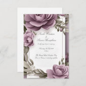 Samen voor altijd Mauve Floral bruiloft uitnodigin (Voorkant / Achterkant)