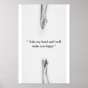 Samen Voor Altijd Minimalistische Handlijn Kunstpo Poster