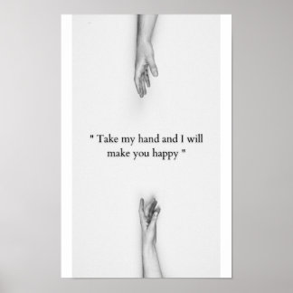 Samen Voor Altijd Minimalistische Handlijn Kunstpo Poster