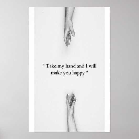 Samen Voor Altijd Minimalistische Handlijn Kunstpo Poster (Voorkant)