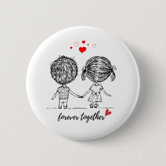 Samen Voor Altijd Ontwerp voor Koppels Ronde Button 5,7 Cm (Voorkant)