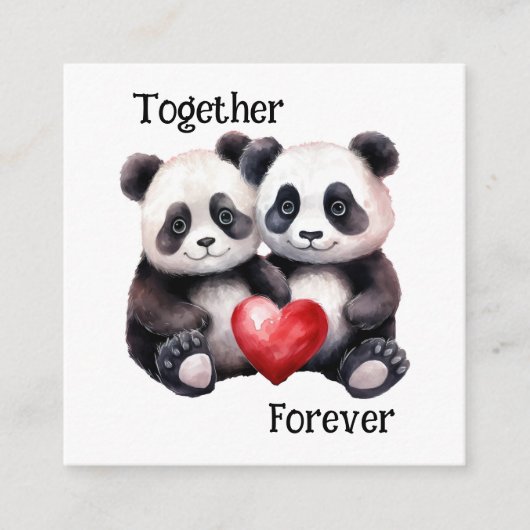 Samen voor altijd Panda paar Informatiekaartje (Voorkant)