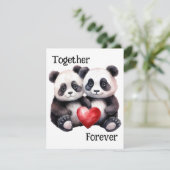 Samen voor altijd Panda paar RSVP Kaartje (Staand voorkant)