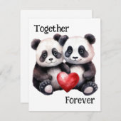 Samen voor altijd Panda paar RSVP Kaartje (Voorkant / Achterkant)