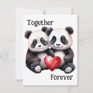 Samen voor altijd Panda paar RSVP Kaartje