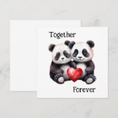 Samen voor altijd Panda paar Save The Date (Voorkant / Achterkant)