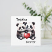Samen voor altijd Panda paar Save The Date (Staand voorkant)