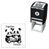 Samen voor altijd Panda paar Zelfinktende Stempel (In situ)
