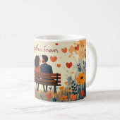 Samen voor altijd romantisch Jubileum en bruiloft Koffiemok (Voorkant rechts)