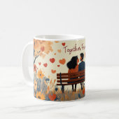 Samen voor altijd romantisch Jubileum en bruiloft Koffiemok (Voorkant links)