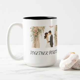 Samen voor altijd Trouwmok Tweekleurige Koffiemok