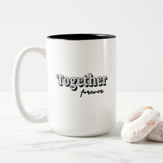 Samen voor altijd tweekleurige koffiemok (Met donut)
