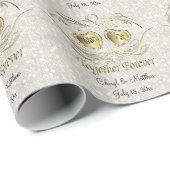 Samen voor altijd | Witte bruiloft Confetti Cadeaupapier (Rol Hoek)