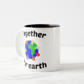 samen voor de aarde tweekleurige koffiemok (Voorkant links)