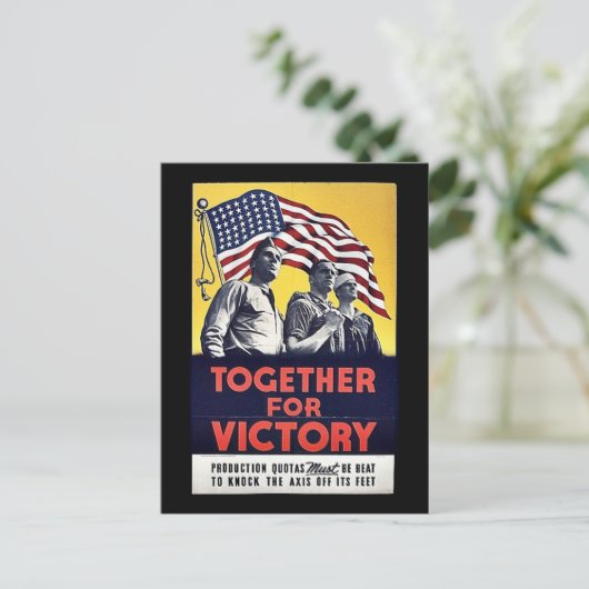 Samen voor de overwinning briefkaart (Staand voorkant)